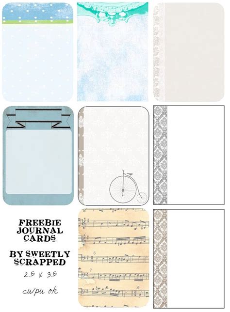 Sweetly Scrapped ♥free Printable Papers And Journal Cards Project