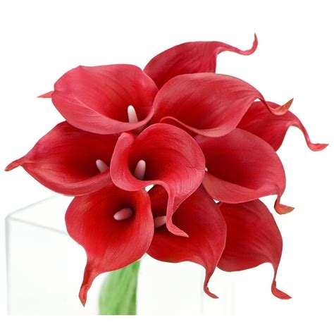 Fiveseasonstuff Stems Real Touch Red Calla Lilies Etsy