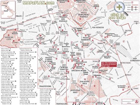 Printable Map Of Rome Attractions Printable Maps