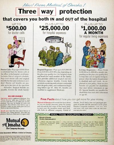 Those in less than average health are likely to qualify for a graded benefit policy. 1970 Mutual of Omaha Insurance Classic Vintage Print Ad