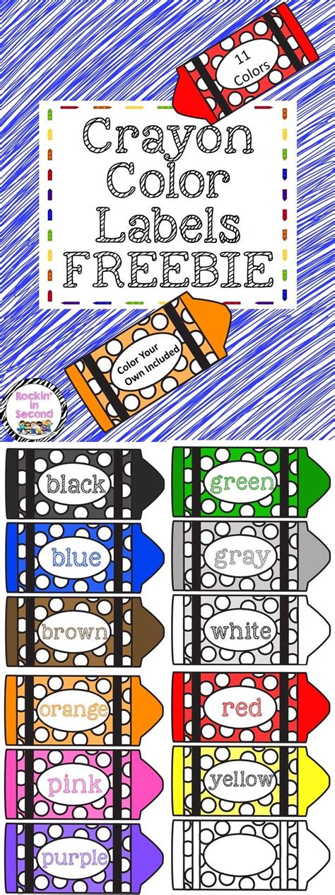 Crayon Color Labels Freebie Kindergarten Colors Classroom Labels