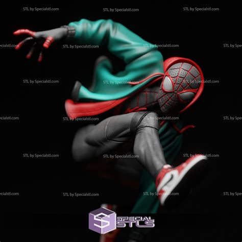 Spider Man Miles Morales V7 Jump Pose 3d Printing Figurine Stl Files