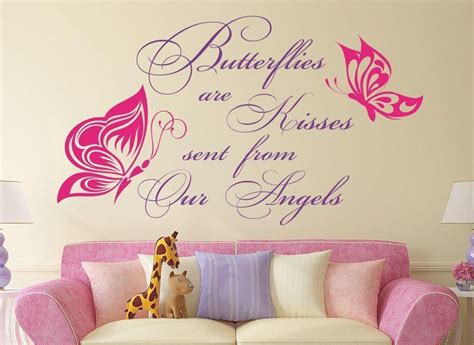 Butterflies Are Kisses Quote Wall Art Sticker Wall Stickers Quotes Sticker Wall Art Wall Art