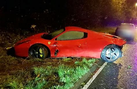 Devastating Pictures After Driver Crashes £179k Ferrari Into Safety