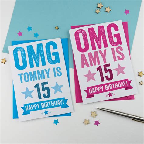 Personalised 15th Birthday Card By A Is For Alphabet