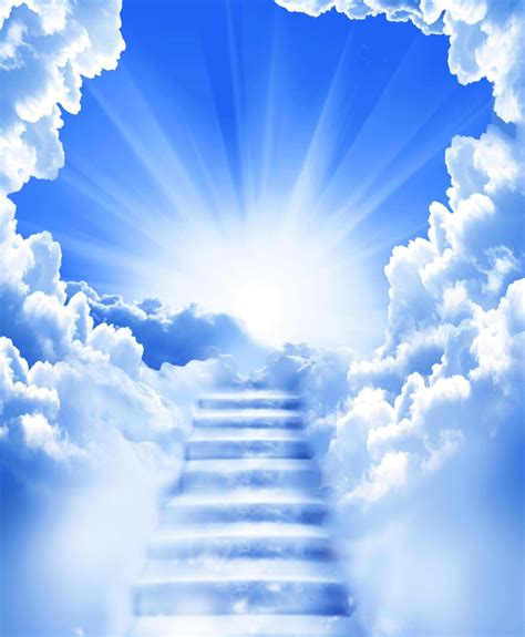 Escaleras Cielo Nube Escaleras En El Cielo Luz Brillante Del Cielo