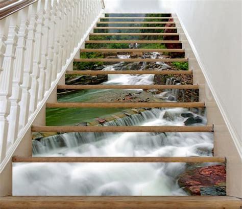 3d river scenery 307 stair risers aj wallpaper stairs stair risers photo mural