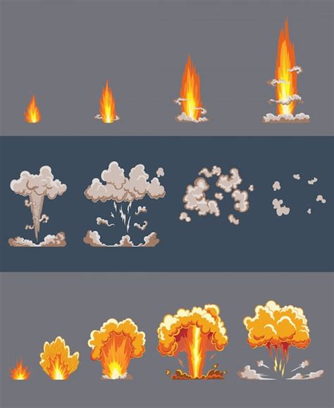 Premium Vector Cartoon Explosion Effect With Smoke Comic Boom Effect