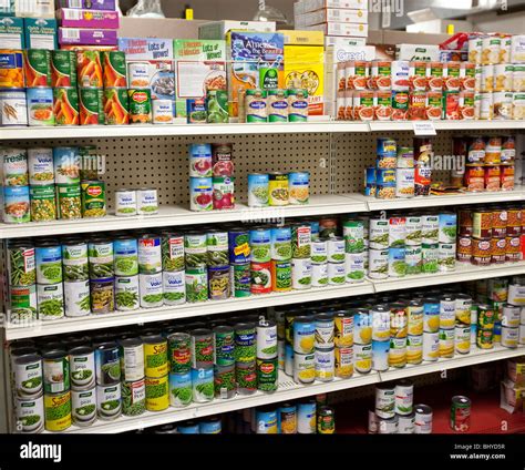 Fowlerville Michigan Canned Goods On Shelves Of The Food Pantry At