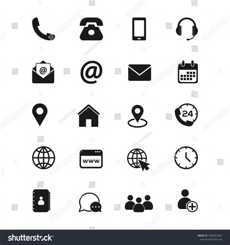 Contact Us Icons Phone Smartphone Email Location House Globe