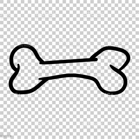 Hund Knochen Spielzeug Symbol Handgezeichnete Vektorillustration Auf