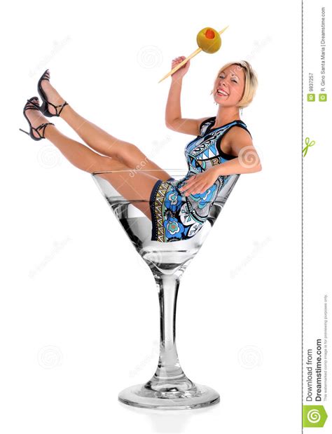 Frau In Einem Martini Glas Stockbild Bild Von Nett Frau 9837257