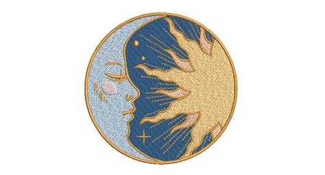 Sun And Moon Machine Embroidery File Design 5 X 7 Inch Hoop Etsy