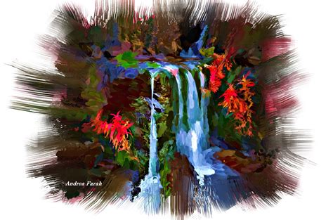 Magical Waterfall Abstract Landscape Painting