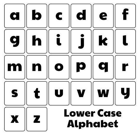 Printable Lower Case Alphabet Chart Fotodtp