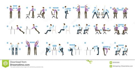 Only useful information for you. Sportübungen für Büro vektor abbildung. Illustration von ...