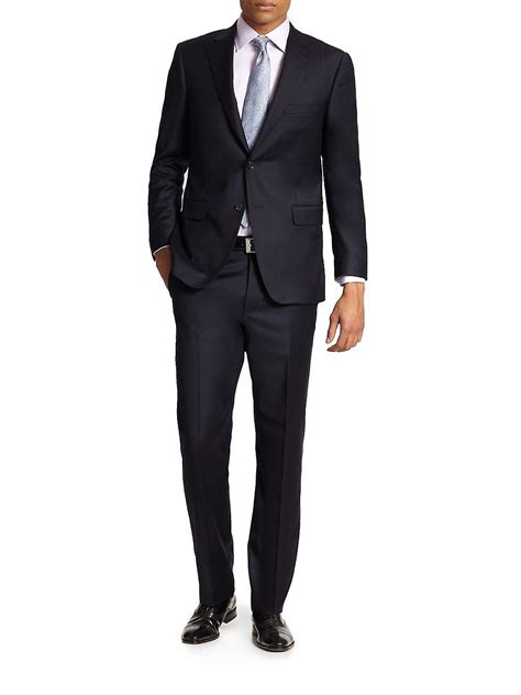 Saks Fifth Avenue Samuelsohn Basic Wool Suit In Blue For Men Lyst
