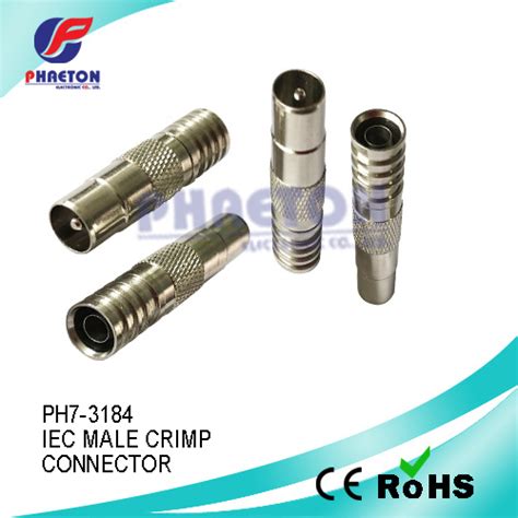 Iec Rg6 Male Crimp Tv Plug Connector For Coaxial Cable China Iec