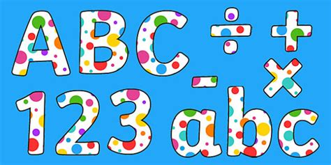 Free Multicoloured Polka Dot Display Alphabet