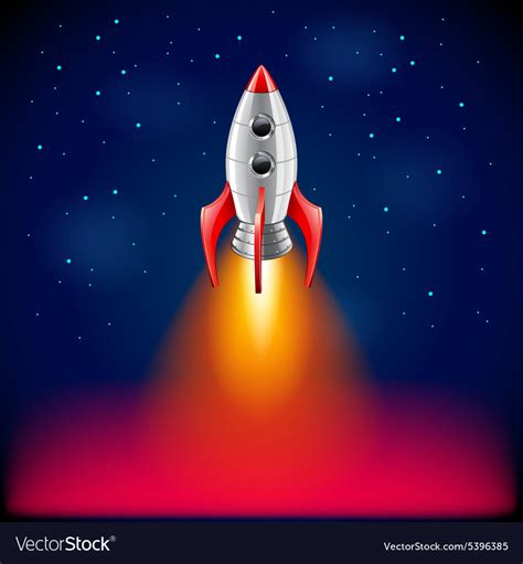 Rocket Launch In Space Background Royalty Free Vector Image