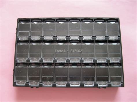 1 Pcs Smd Smt Electronic Component Mini Storage Box 24 Grid Black Color