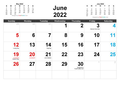 June 2022 Calendar Templates For Word Excel And Pdf June 2022