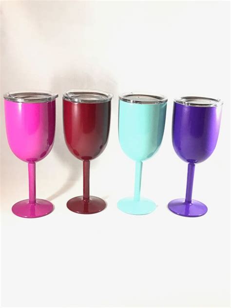 10 oz vacuum insulated double wall stainless steel long stem wine glass with lid built like