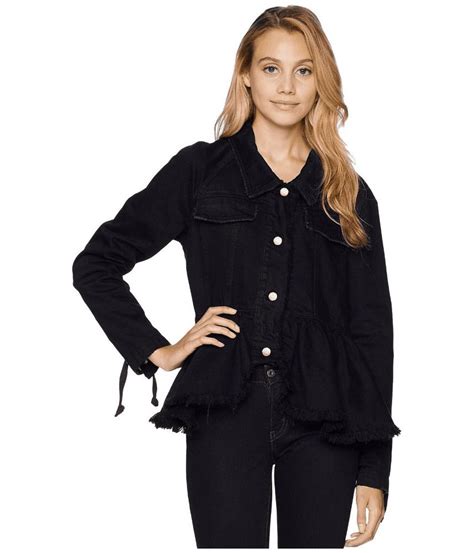 168 free people willow black denim peplum jacket lace up sleeves sz s m nwt ebay denim