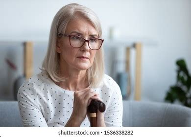 Sad Lonely Thoughtful Pensive Old Mature Stock Photo 1536338282