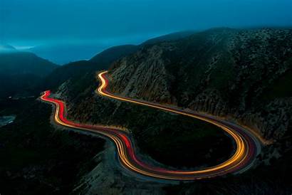 Road Night Landscape Wallpapers Exposure Mountain Turns