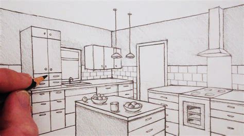 Add the measurements and features you noted while measuring. Kitchen Perspective Drawing at GetDrawings | Free download