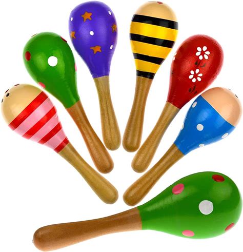 Wooden Maracas Mini Colorful Design Feista Maracas Assorted