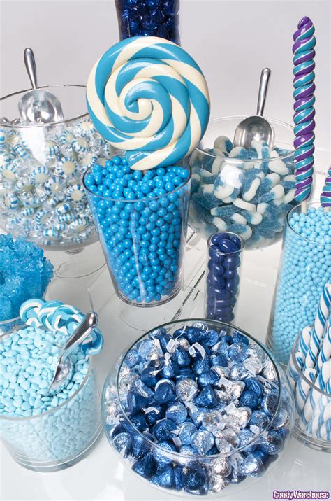 Sprinkle with coconut and cut into squares. Blue Candy Buffet | A balanced assortment of blue color ...