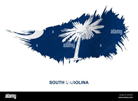 Flag Of South Carolina State In Grunge Style With Waving Effect Vector