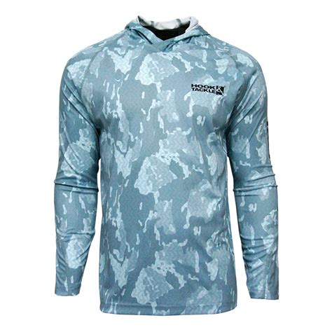 Hook And Tackle Mens Reef Bay Wicked Dry And Cool Fishing Hoodie Grey