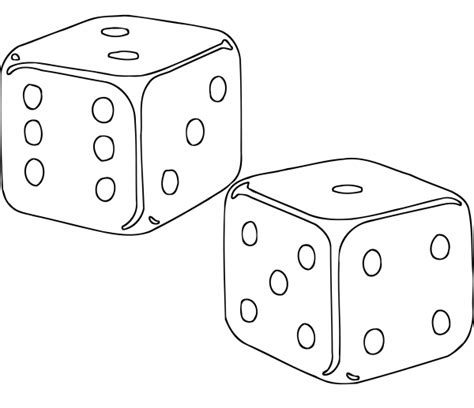 Dice Outline Coloring Page ColouringPages