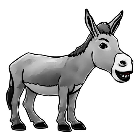 Donkey Cartoon Drawing In 4 Steps With Photoshop Cartoon Drawings