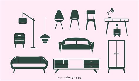 Nordic Furniture Silhouette Design Pack Vector Download