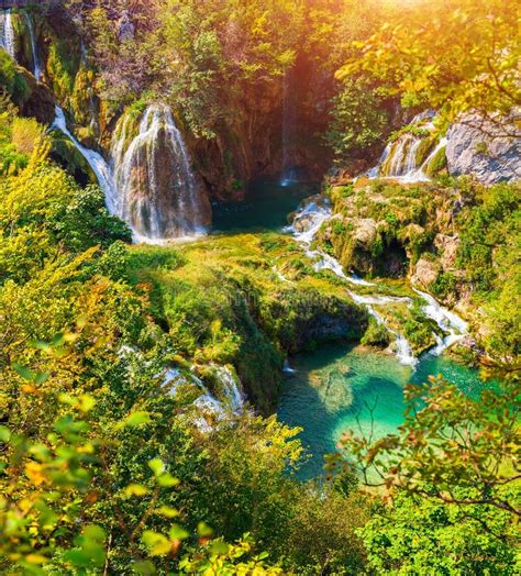 Plitvice Lakes Of Croatia National Park In Autumn Stock Image Image