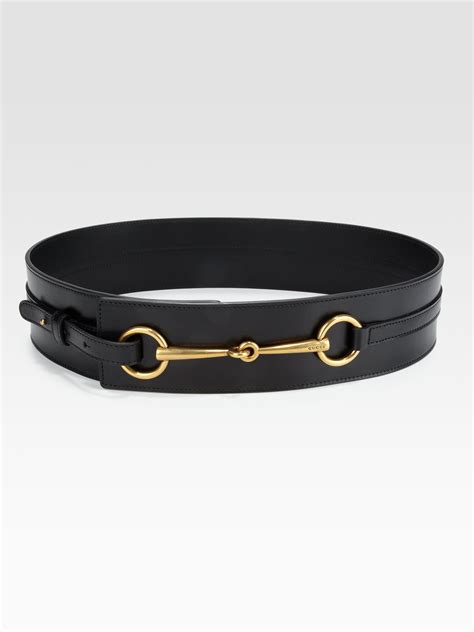 Gucci Leather Horsebit Belt In Black Lyst