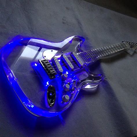 New Style Led Light St Electric Guitar With Full Acrylic Body Cool