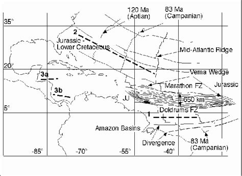 Fracture Zones Of The Central And Equatorial Atlantic And Detail Of The