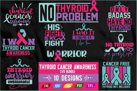 Thyroid Cancer Awareness Svg Bundle Graphic By Ijdesignerbd777