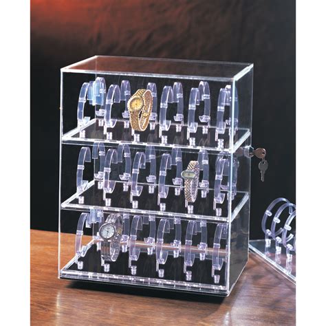 Acrylic Rotating Watch Display Case For 36 Watches