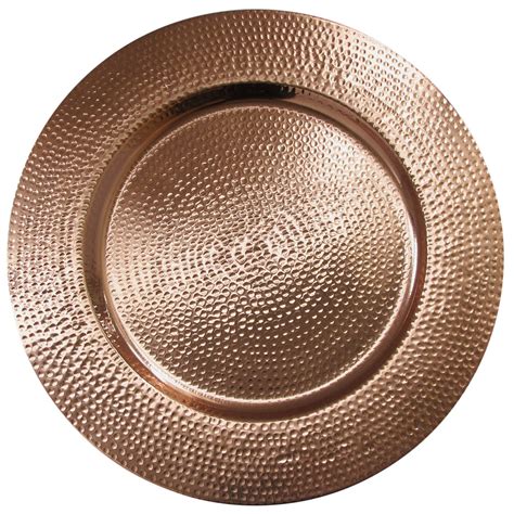 Charge It By Jay 13 Round Copper Metal Hammered Charger Plate 12pack