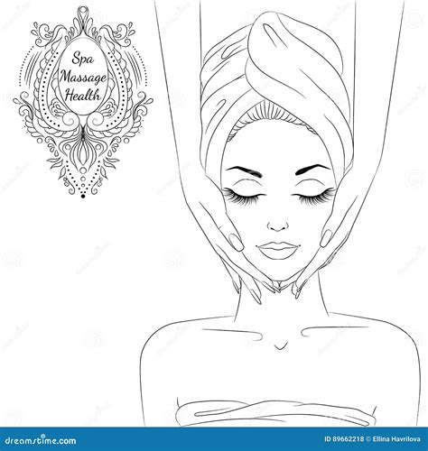 Face Massage Line Art Stock Vector Illustration Of Hygiene 89662218