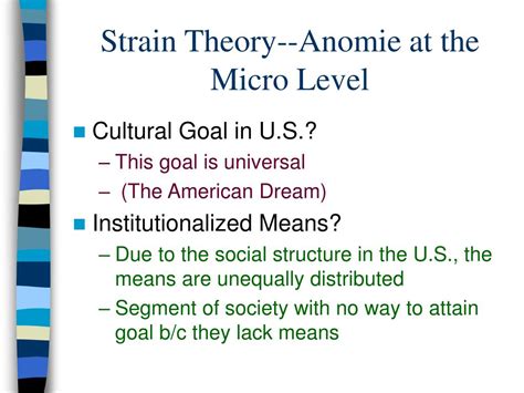 Anomie Strain Theory Essay Mertons Strain Theory Of