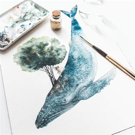 Watercolor Whale Illustrations Capture The Magic Of Ocean Life