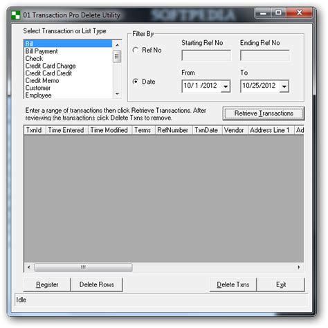 Download 01 Transaction Pro Delete Wizard 1.25