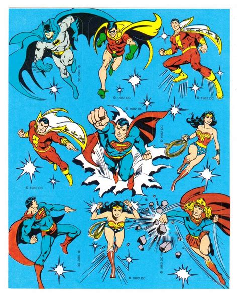 Vintage 80s Dc Comics Character Stickers Justice League
